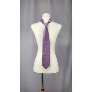 Brooks Brothers 346 Tie Mens One Size Purple Silk Geometric Made In USA Business